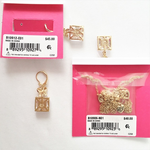 Betsey Johnson  'CZ' Gold Cat Necklaces/Earrings  NWT/HTF - Picture 5 of 6